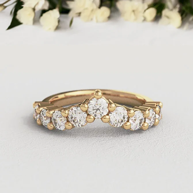 Bespoke Designed Diamond Set V-Shape Wedding Ring SB3174 (1)
