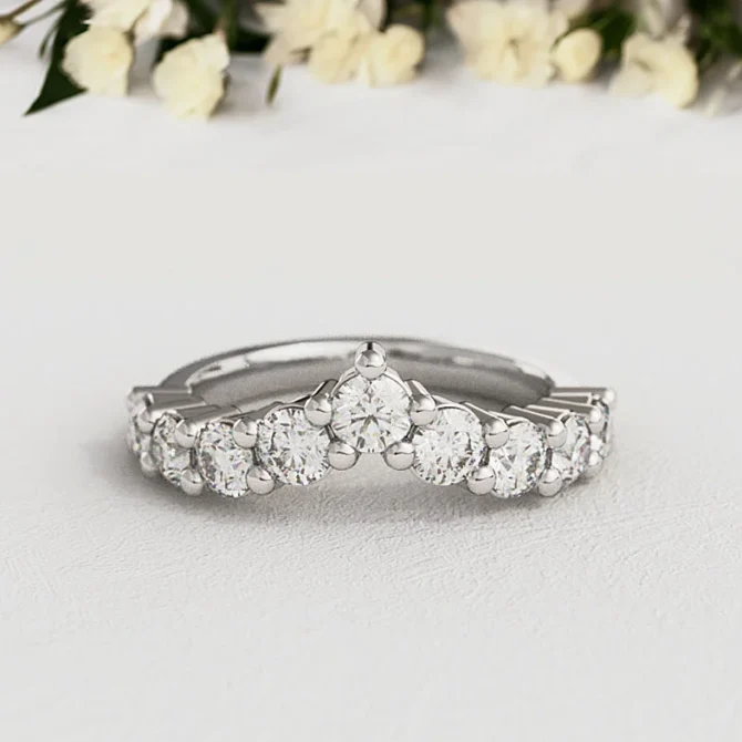 Bespoke Designed Diamond Set V-Shape Wedding Ring SB3174 (2)