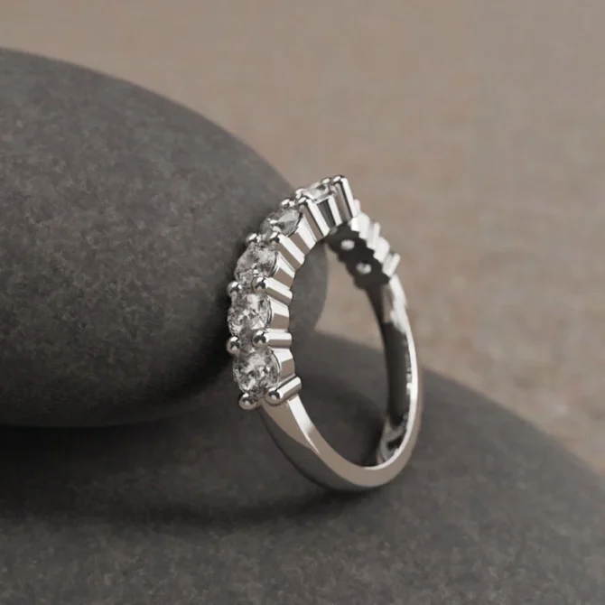 Bespoke Designed Diamond Set V-Shape Wedding Ring SB3174 (3