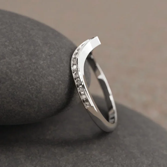 Bespoke Designed Diamond Set V-Shaped Wedding Ring SB2899 (4)