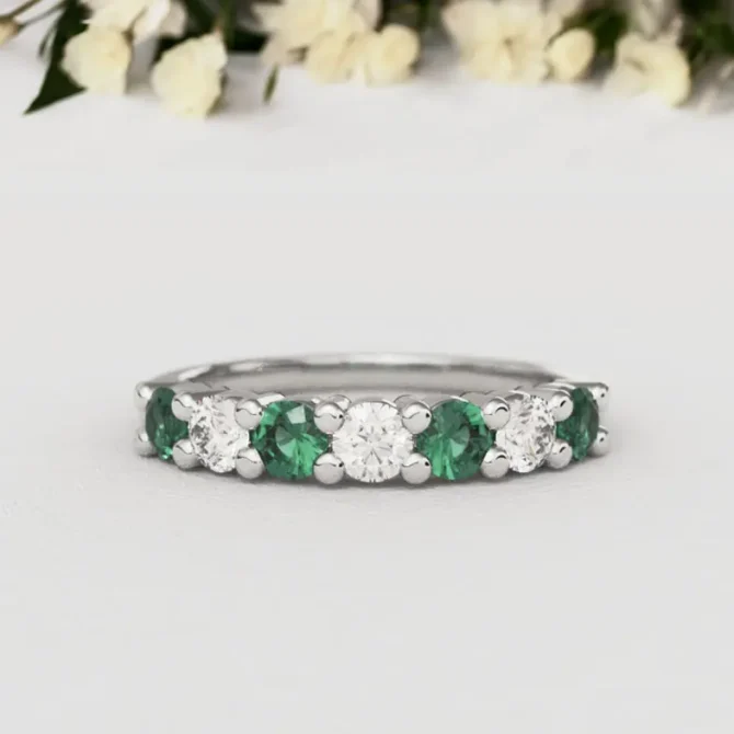 Bespoke Designed Diamond and Gemstone Set Wedding Ring SB3256 (1)