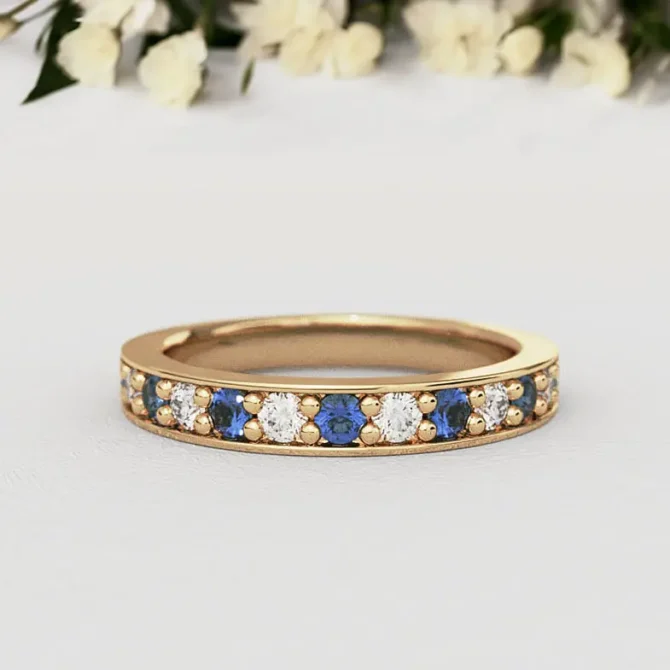 Bespoke Designed Diamond and Gemstone Wedding Ring SB2398 (1)