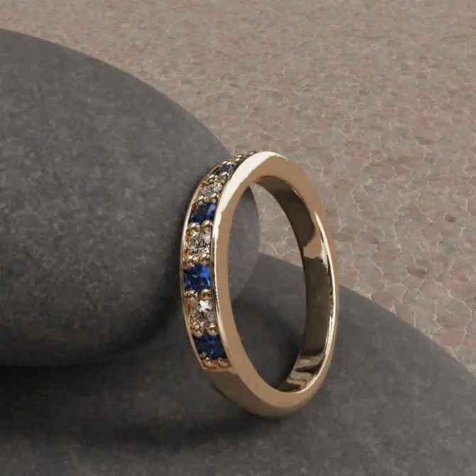 Bespoke Designed Diamond and Gemstone Wedding Ring SB2398 (3)