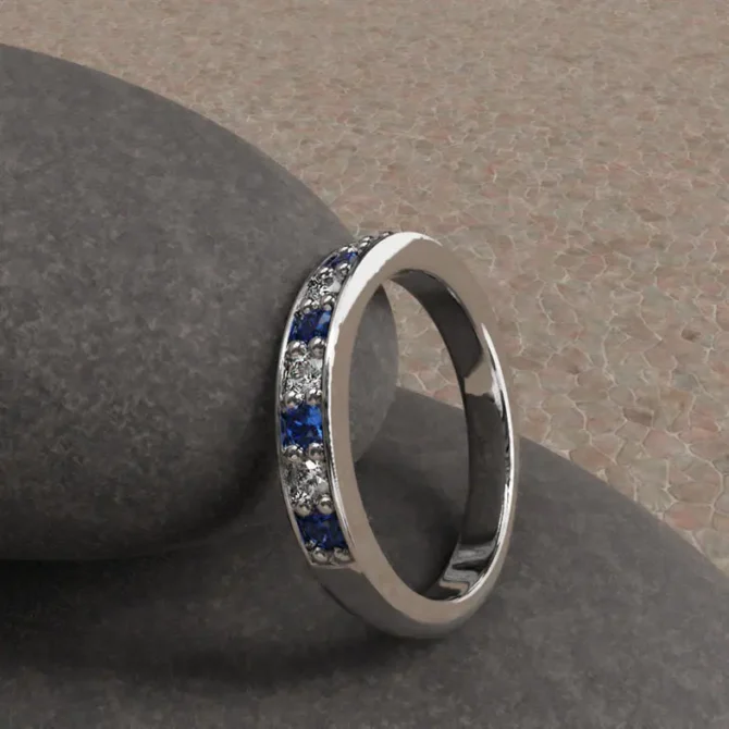 Bespoke Designed Diamond and Gemstone Wedding Ring SB2398 (4)