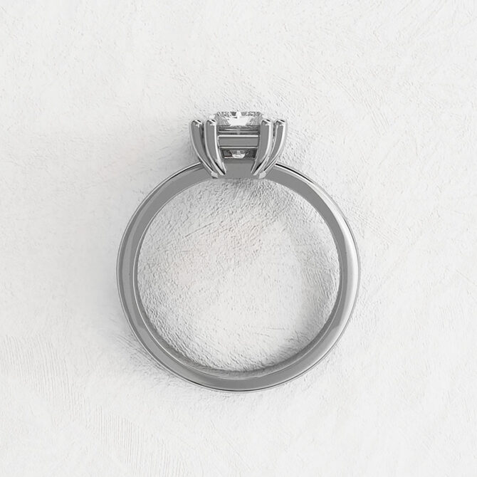 Bespoke Designed Double Claw Radiant Cut Solitaire Engagement Ring SB2684 (2)