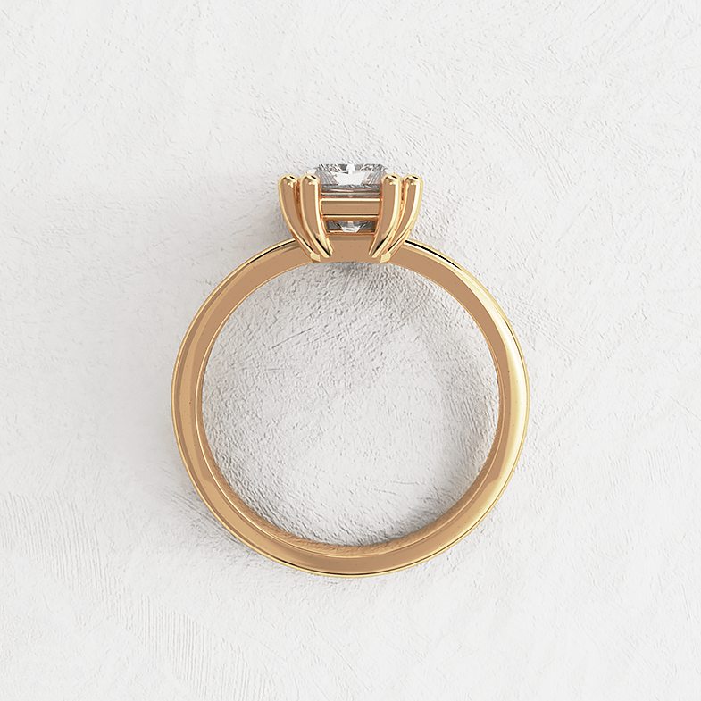 Bespoke Designed Double Claw Radiant Cut Solitaire Engagement Ring SB2684 (2)