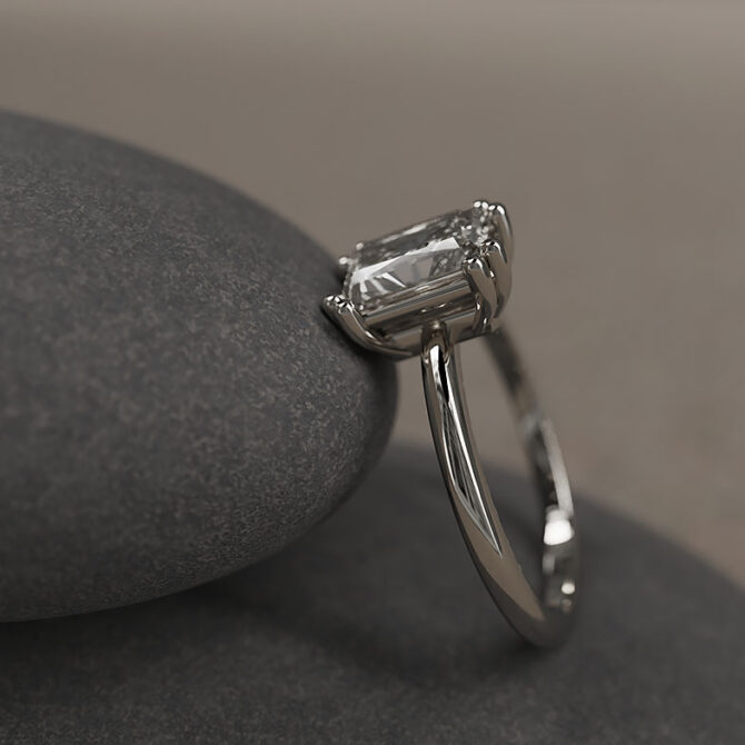 Bespoke Designed Double Claw Radiant Cut Solitaire Engagement Ring SB2684 (3)