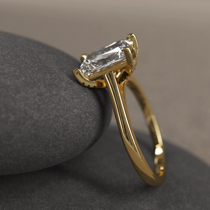 Bespoke Designed Diamond Set Claws Radiant Cut Solitaire Engagement Ring SB2624 (3)