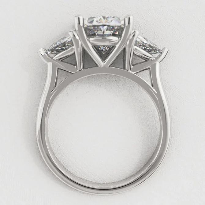 Bespoke Designed Oval Cut And Trillion Three Stone Engagement Ring SB4035 (6)