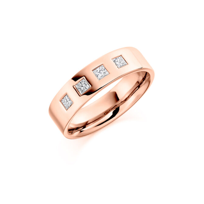 Bespoke Gents Rose Gold Diamond Wedding Band GDW001 (3)
