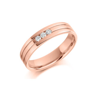 Bespoke Gents Rose Gold Diamond Wedding Band GDW006