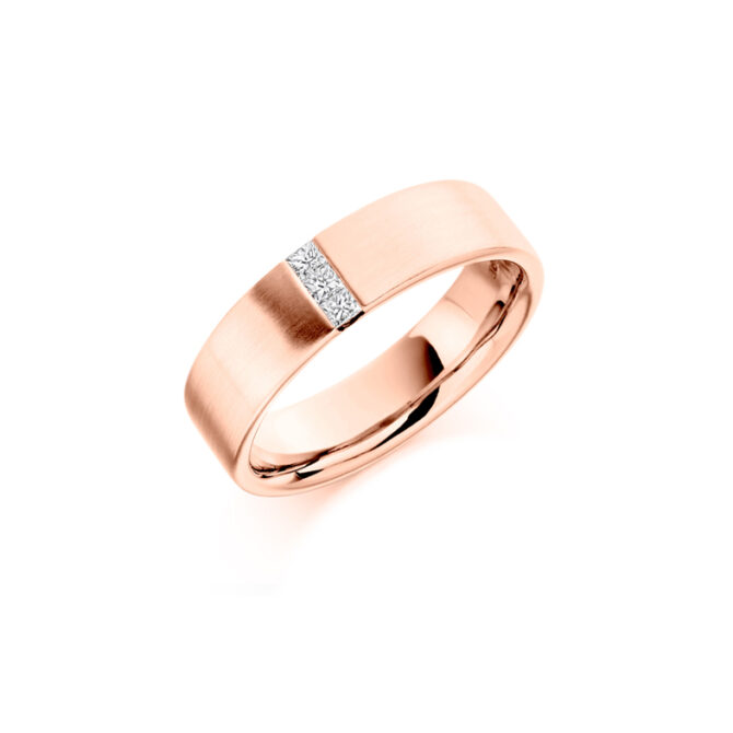 Bespoke Gents Rose Gold Diamond Wedding Band GDW007