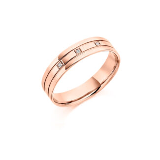 Bespoke Gents Rose Gold Diamond Wedding Band GDW008