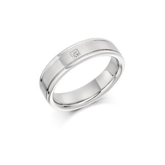 Bespoke Gents White Gold Diamond Wedding Band GDW002 (1)