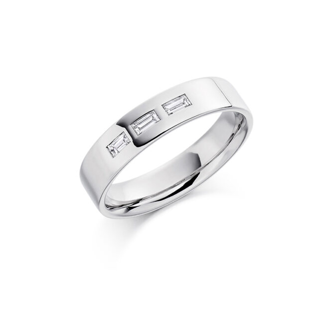 Bespoke Gents White Gold Diamond Wedding Band GDW004 (1)