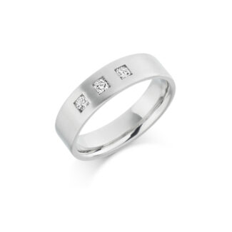 Bespoke Gents White Gold Diamond Wedding Band GDW005 (1)