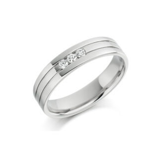Bespoke Gents White Gold Diamond Wedding Band GDW006