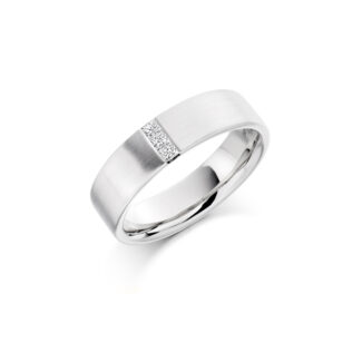 Bespoke Gents White Gold Diamond Wedding Band GDW007