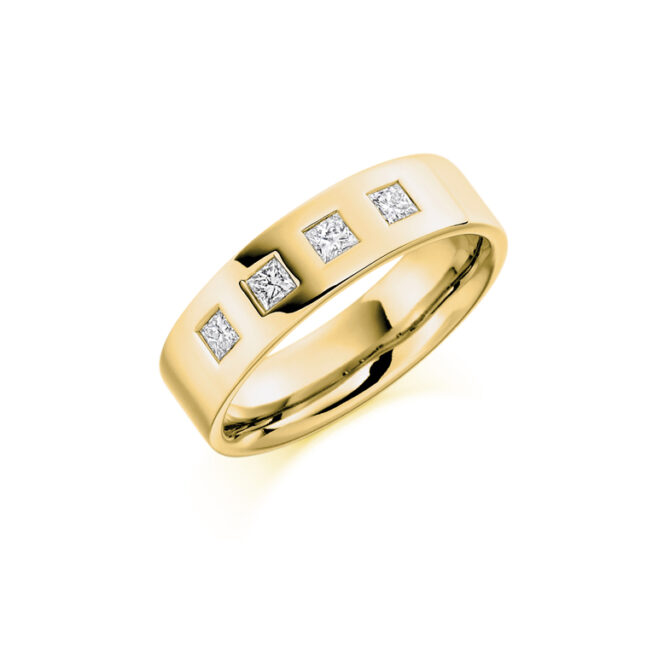 Bespoke Gents Yellow Gold Diamond Wedding Band GDW001 (2)