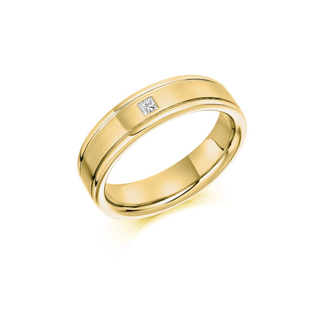 Bespoke Gents Yellow Gold Diamond Wedding Band GDW002 (2)
