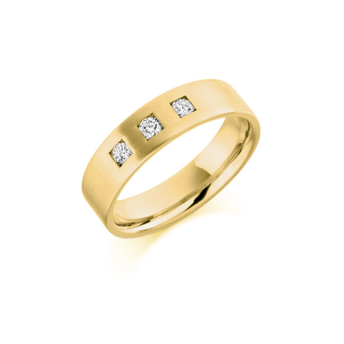 Bespoke Gents Yellow Gold Diamond Wedding Band GDW005 (2)