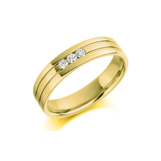 Bespoke Gents Yellow Gold Diamond Wedding Band GDW006