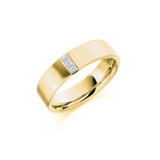 Bespoke Gents Yellow Gold Diamond Wedding Band GDW007