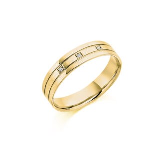 Bespoke Gents Yellow Gold Diamond Wedding Band GDW008