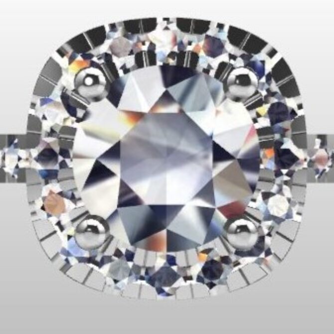 Custom Made Round Cut Halo Engagement Ring SB2417 image 1