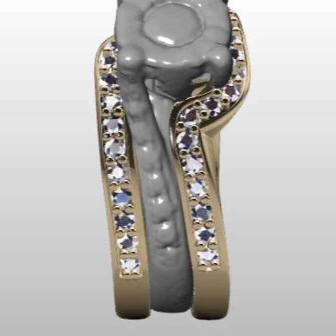 Custom Made Curved Diamond Set Rings SB3004 image 2