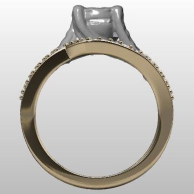 Custom Made Curved Diamond Set Rings SB3004 image 3