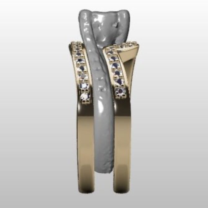 Custom Made Curved Diamond Set Rings SB3004 image 4