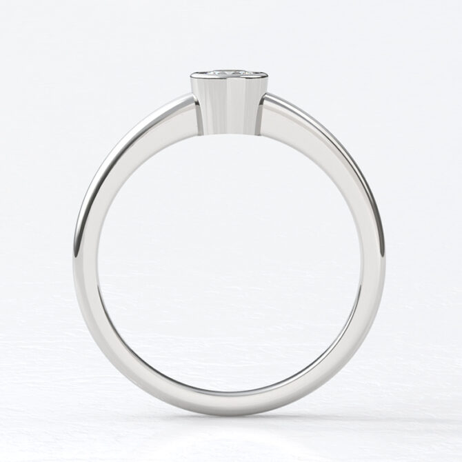 Custom Made Bezel Set Solitaire Engagement Ring SB3102 image 2