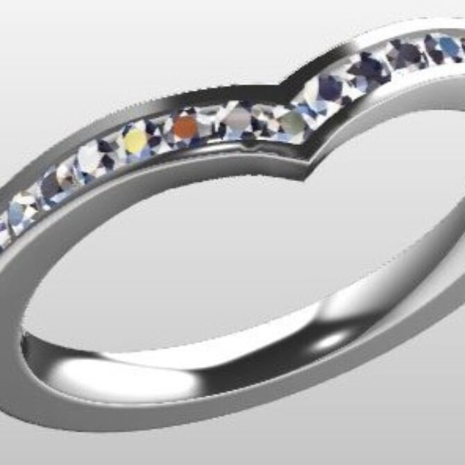 Custom Made Channel Set Diamond Set Wedding Ring SB2433 image 2