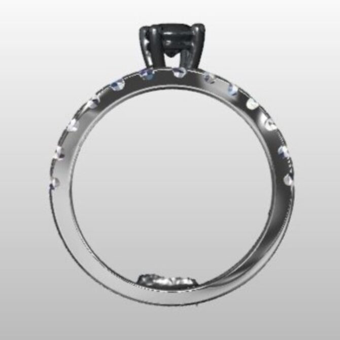 Custom Made Curved Diamond Set Wedding RIng SB2890 image 3