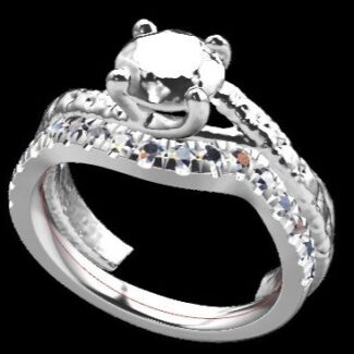 Custom Made Curved Diamond Set Wedding Ring SB2354 image 2