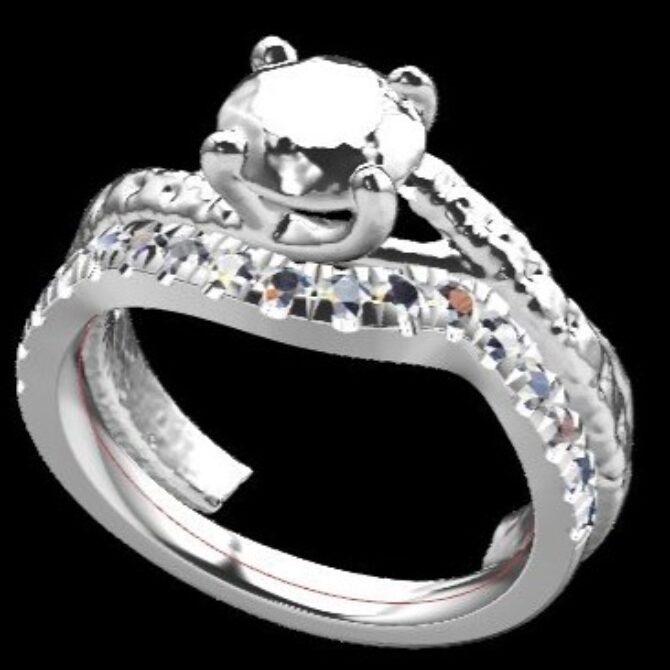 Custom Made Curved Diamond Set Wedding Ring SB2354 image 2
