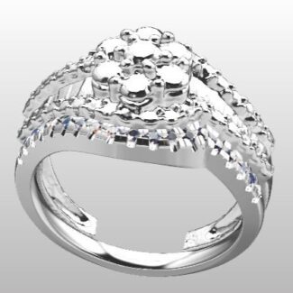 Custom Made Curved Diamond Set Wedding Ring SB2501 image 2