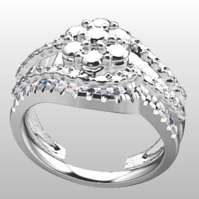 Custom Made Curved Diamond Set Wedding Ring SB2501 image 2