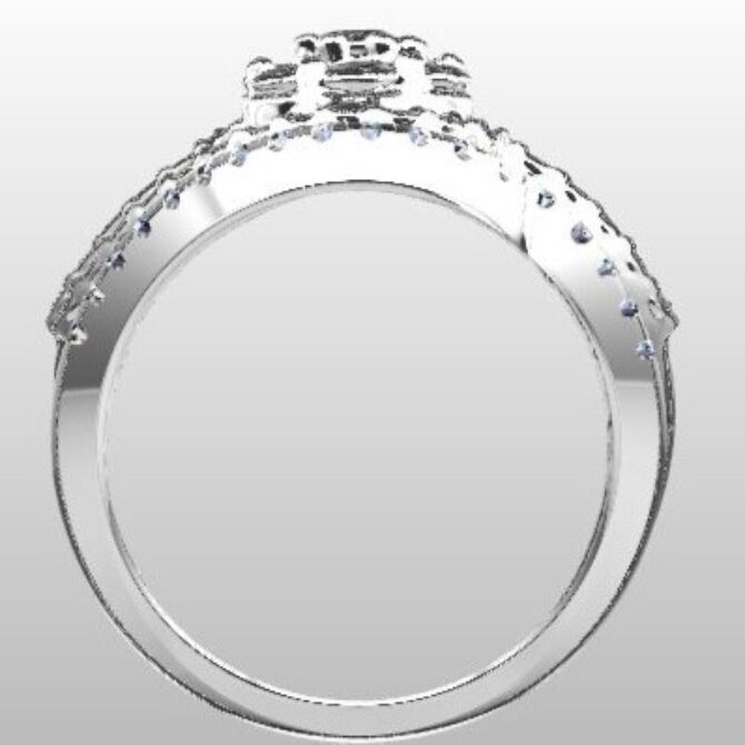 Custom Made Curved Diamond Set Wedding Ring SB2501 image 3