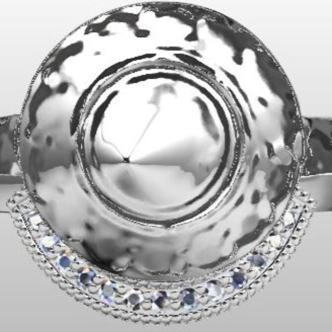 Custom Made Curved Diamond Set Wedding Ring SB2523 image 1