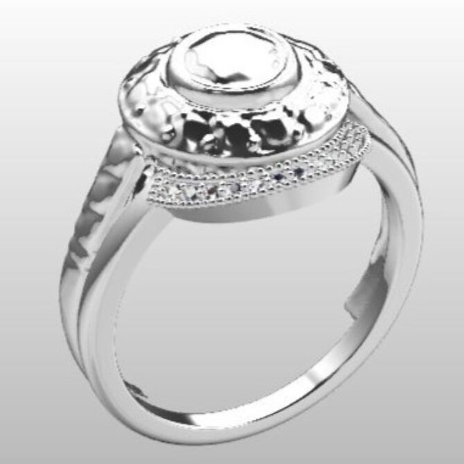 Custom Made Curved Diamond Set Wedding Ring SB2523 image 2