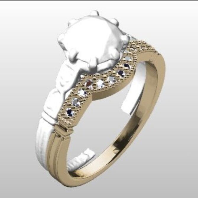 Custom Made Curved Diamond Set Wedding Ring SB2567 image 2