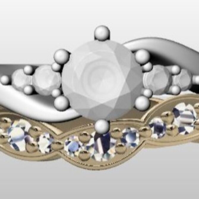 Custom Made Curved Diamond Set Wedding Ring SB2570 image 1