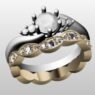 Custom Made Curved Diamond Set Wedding Ring SB2570 image 2