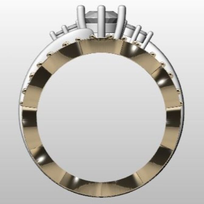 Custom Made Curved Diamond Set Wedding Ring SB2570 image 3