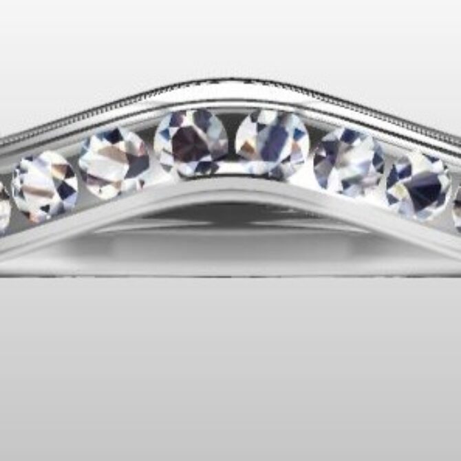 Custom Made Curved Diamond Set Wedding Ring SB2764 image 1