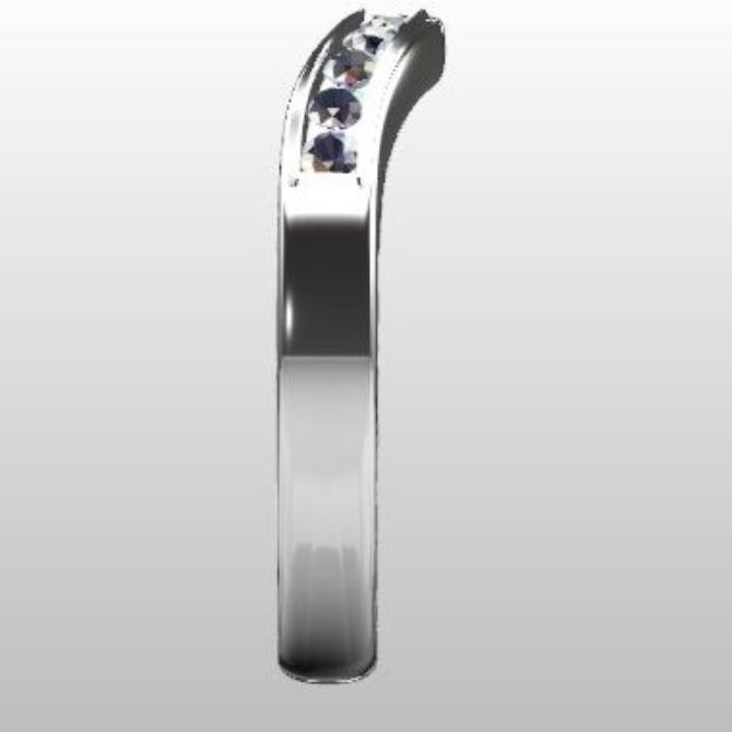 Custom Made Curved Diamond Set Wedding Ring SB2764 image 4