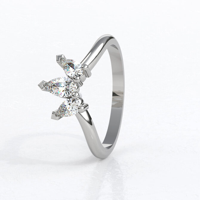 Custom Made Curved Diamond Set Wedding Ring SB2804 image 2