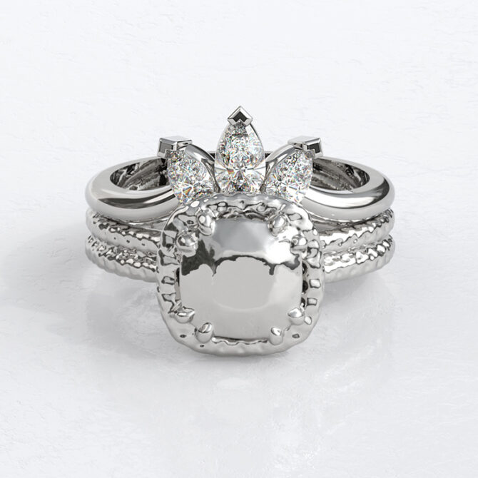 Custom Made Curved Diamond Set Wedding Ring SB2804 image 3